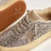 Zapatos Space-Star para mujer en brillo plateado con forro de piel de oveja