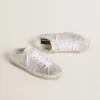 Zapatos Super-Star Sabot LTD para mujer con estrella de gamuza gris y cristales Swarovski